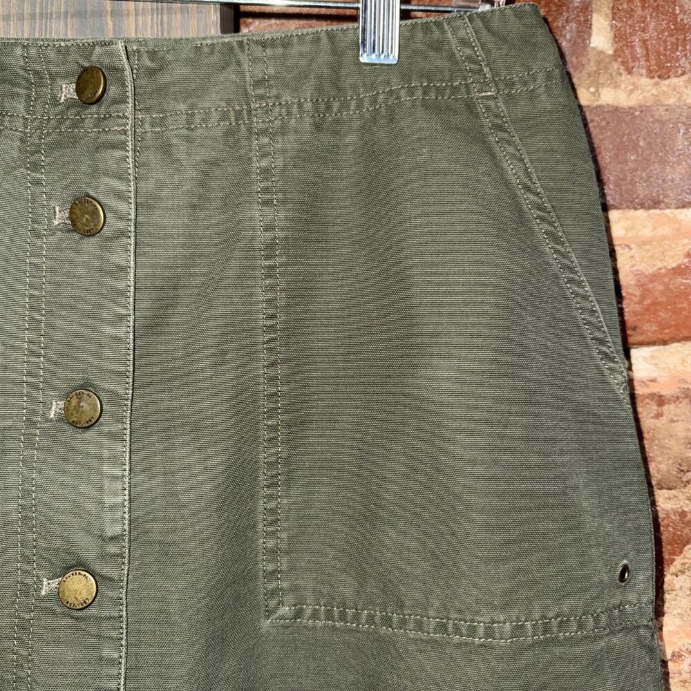 Lauren Ralph Lauren Vintage Y2K Army Green Button From Mini Skirt Sz 8P EUC Prep - Picture 3 of 8